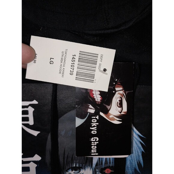 Anime Tokyo Ghoul Kaneki Ken Mask Hoodie Pullover Hooded Hot Topic Size Large - Picture 7 of 13